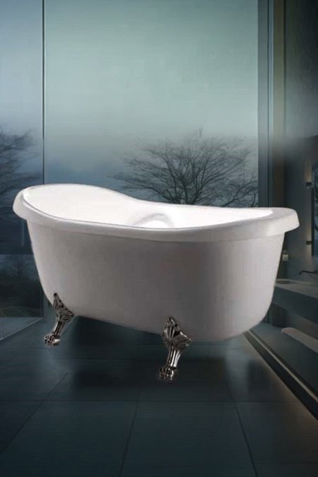 بانيو مستقل كلاسيكي بأرجل معدنية